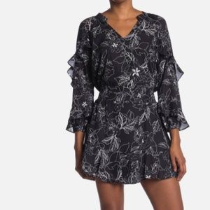 Parker Long Sleeve Ruffle Smocked waist Dress mini NWT size small